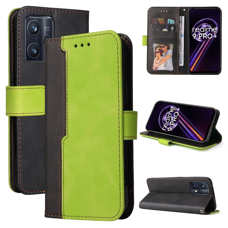 For OPPO Realme 9 Pro+ Stitching-Color PU Leather Phone Case
