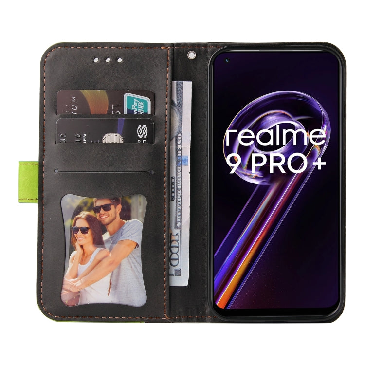 For OPPO Realme 9 Pro+ Stitching-Color PU Leather Phone Case
