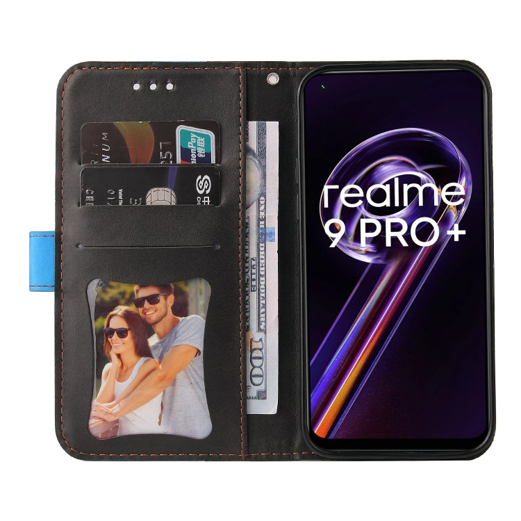 For OPPO Realme 9 Pro+ Stitching-Color PU Leather Phone Case