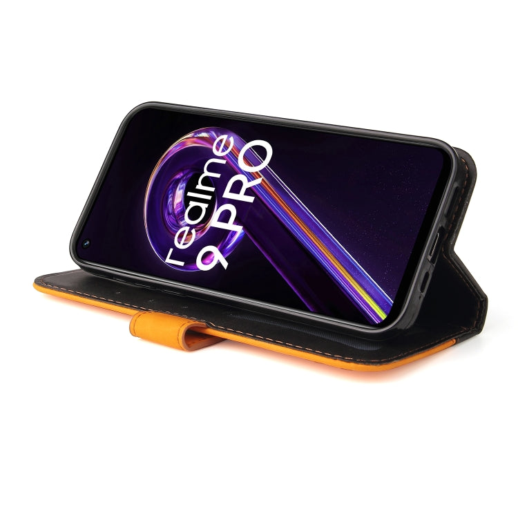 For OPPO Realme 9 Pro / V25 Stitching-Color PU Leather Phone Case