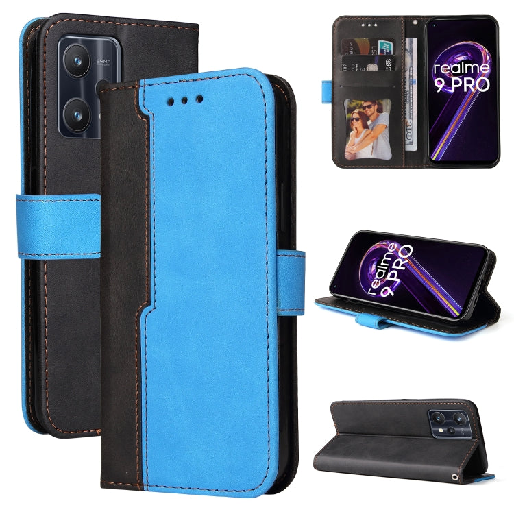 For OPPO Realme 9 Pro / V25 Stitching-Color PU Leather Phone Case
