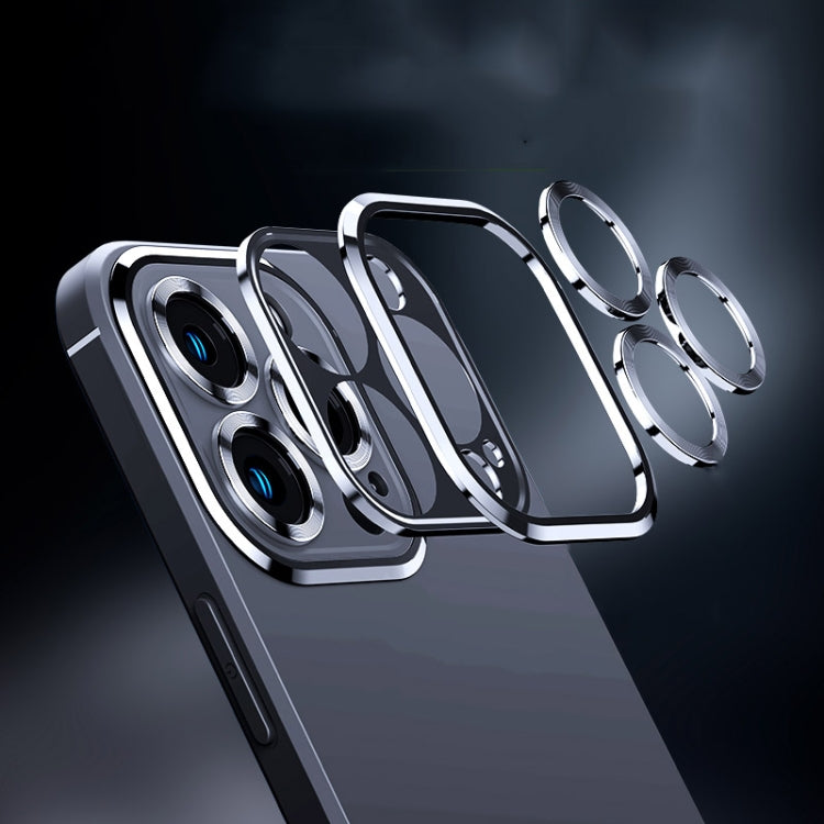 For iPhone 13 Pro Max Metal Lens Liquid Silicone Phone Case