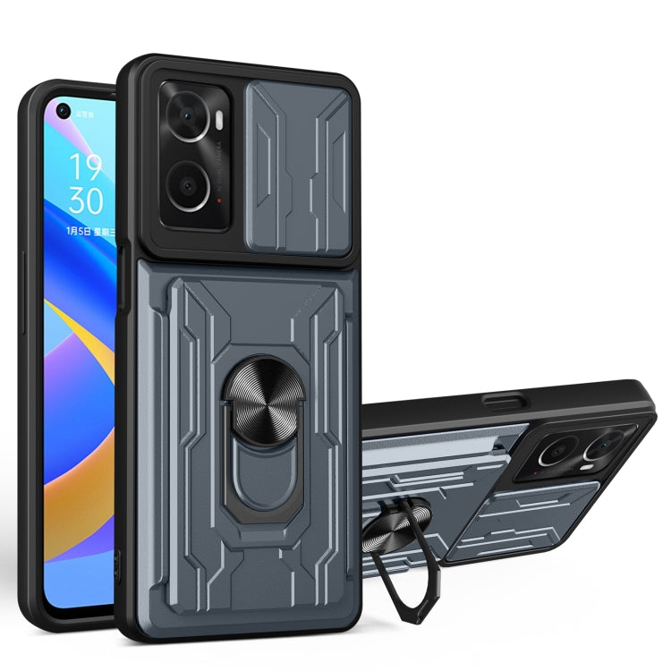 For OPPO Realme 9i / A36 / A76 Sliding Camshield Card Phone Case