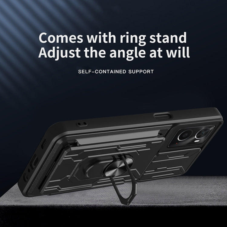 For OPPO Realme 9i / A36 / A76 Sliding Camshield Card Phone Case