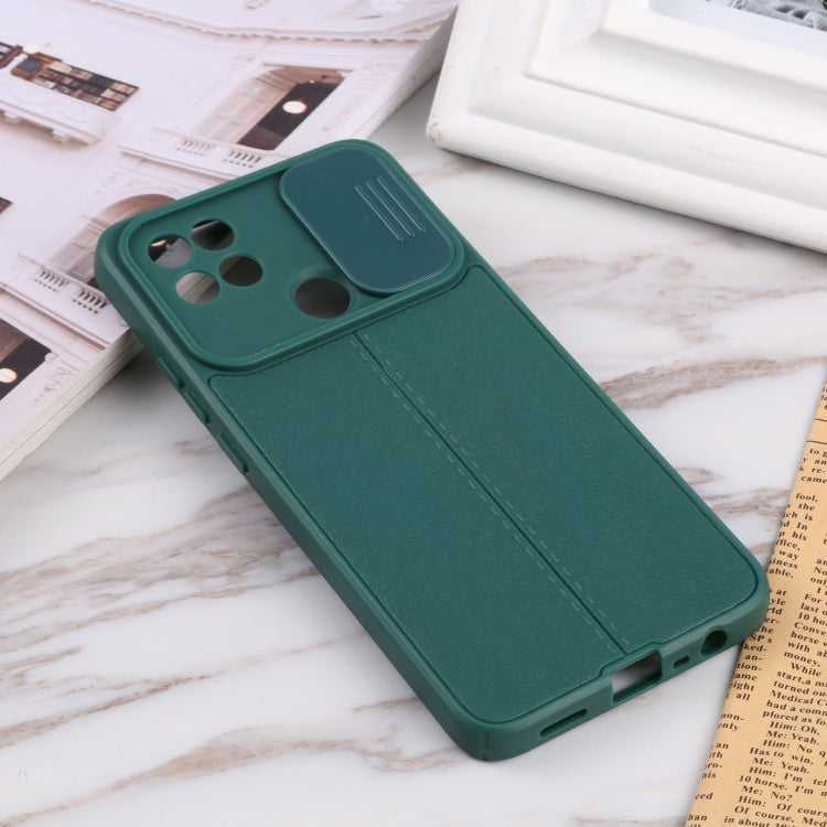 For OPPO A15 / A15s Litchi Texture Sliding Camshield TPU Phone Case