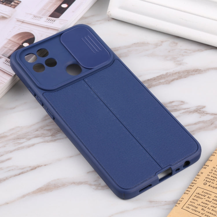 For OPPO A15 / A15s Litchi Texture Sliding Camshield TPU Phone Case
