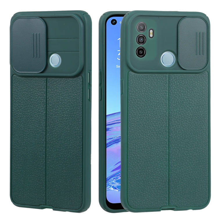 For OPPO A53 2020/ A32 5G / A33 2020 / A53s Litchi Texture Sliding Camshield TPU Phone Case