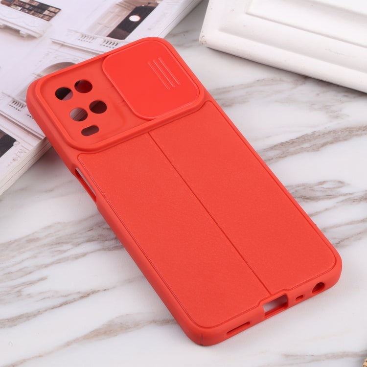 For OPPO A54 4G Litchi Texture Sliding Camshield TPU Phone Case