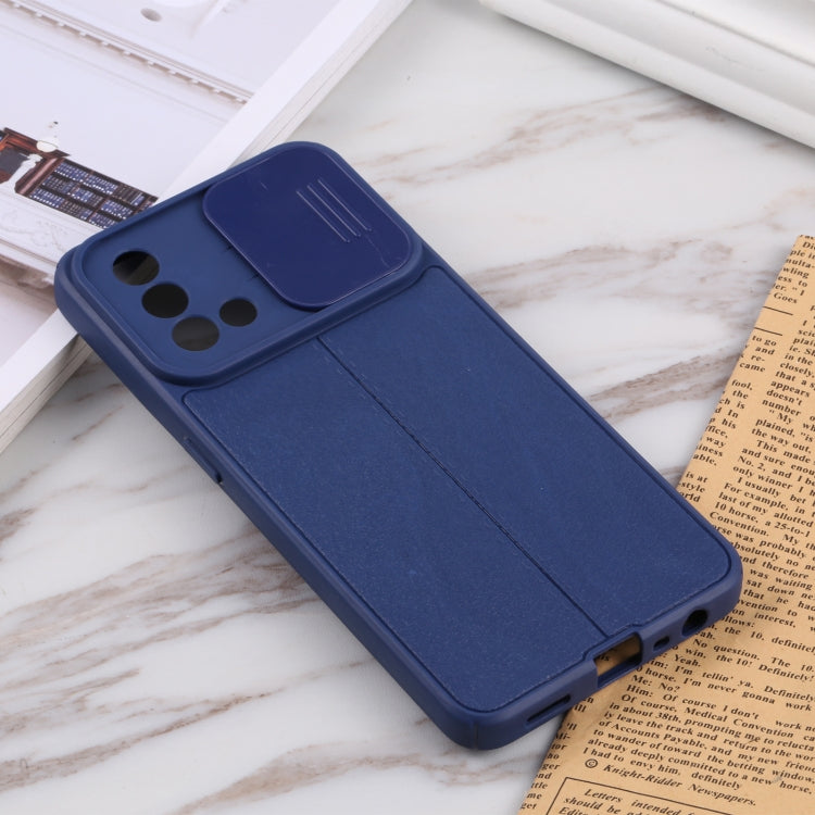 For OPPO A74 4G / F19 Litchi Texture Sliding Camshield TPU Phone Case
