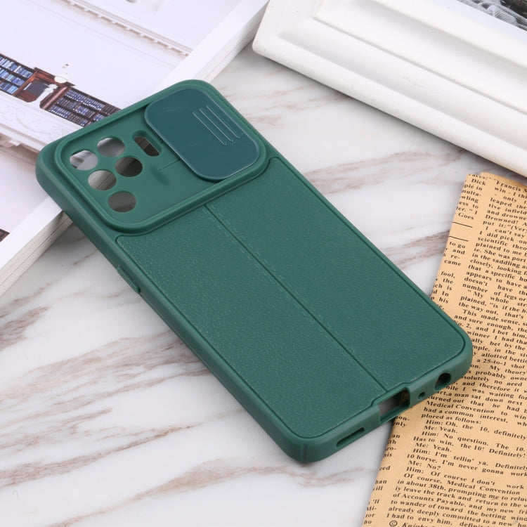 For OPPO A94 4G / Reno5 F / Reno5 Lite / F19 Litchi Texture Sliding Camshield TPU Phone Case