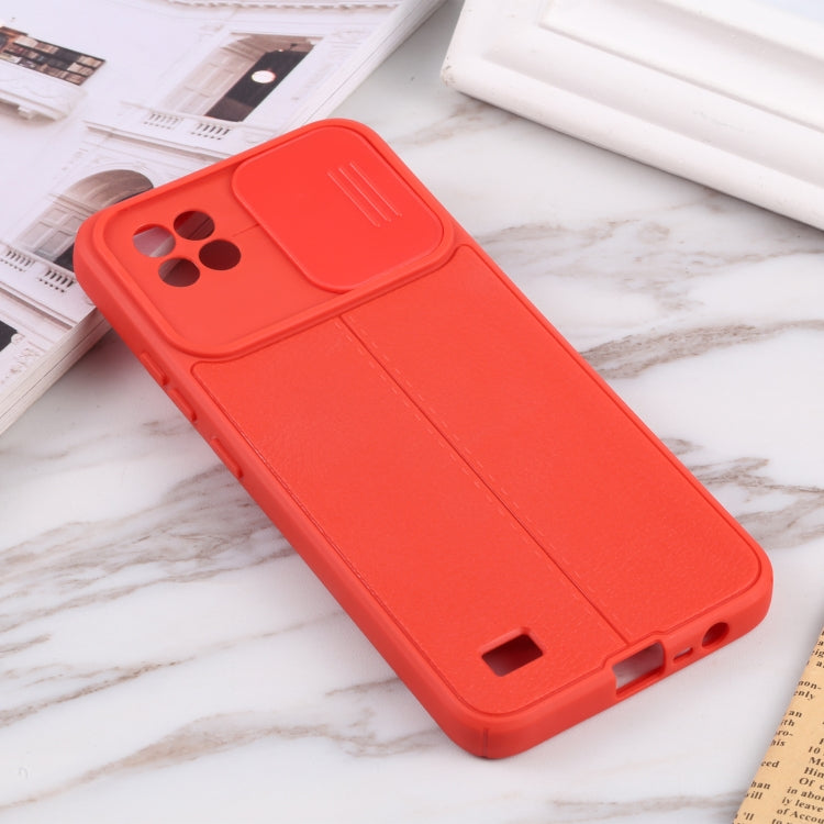 For OPPO Realme C11 / C20 Litchi Texture Sliding Camshield TPU Phone Case