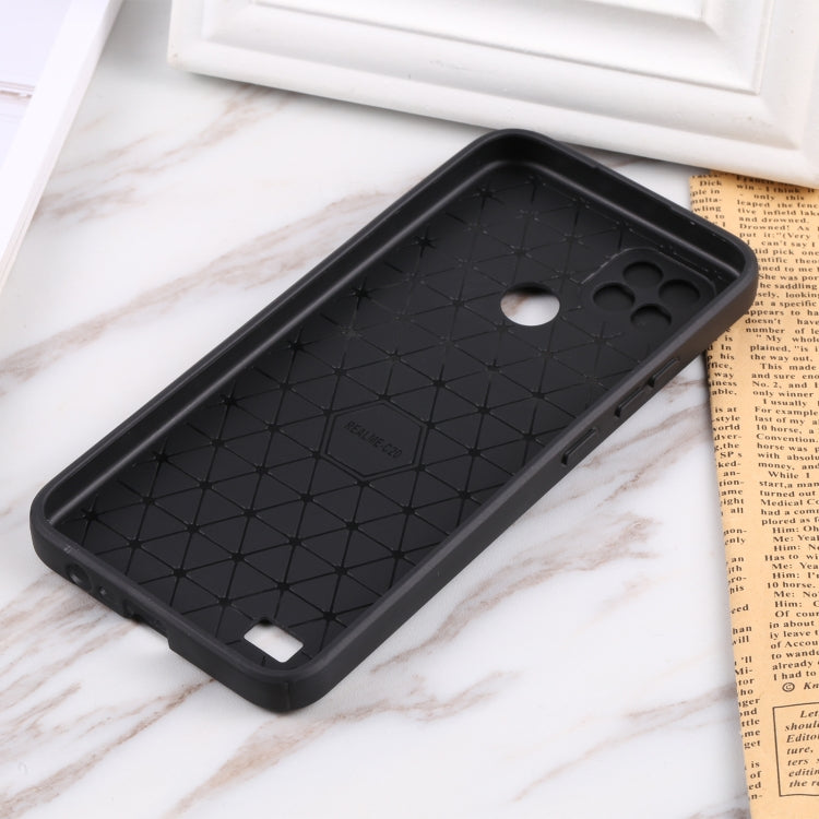 For OPPO Realme C21 Litchi Texture Sliding Camshield TPU Phone Case