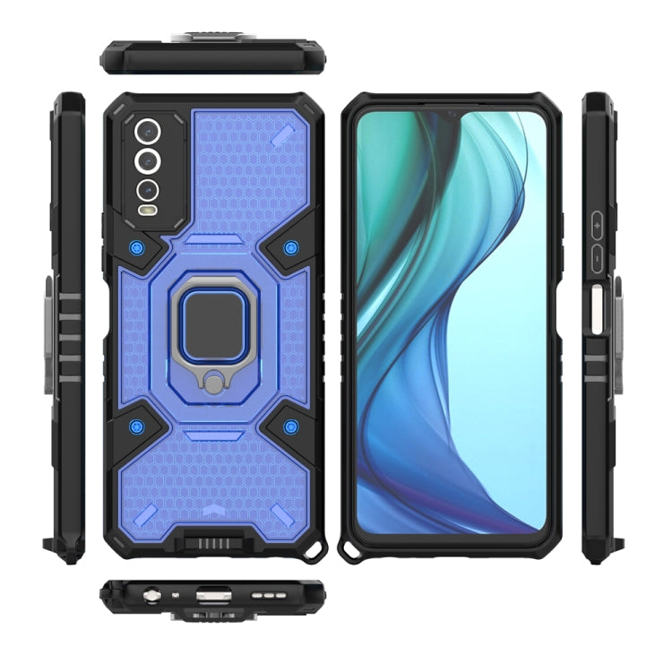 For vivo Y20 Space PC+TPU Shockproof Phone Case with Ring Holder
