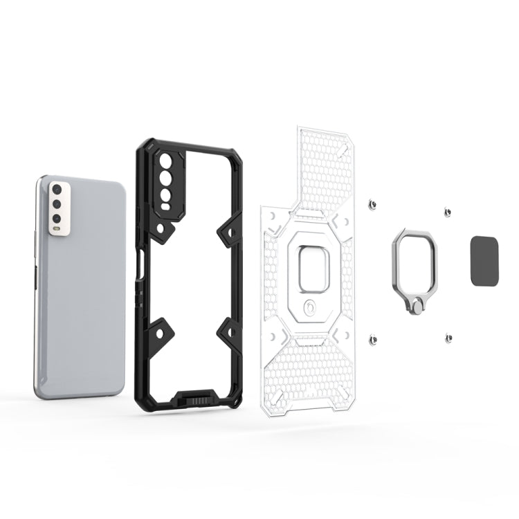 For vivo Y20 Space PC+TPU Shockproof Phone Case with Ring Holder