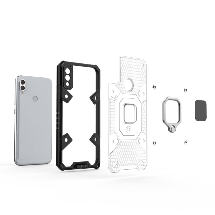 For Xiaomi Redmi Note 7 Space PC+TPU Shockproof Phone Case with Ring Holder