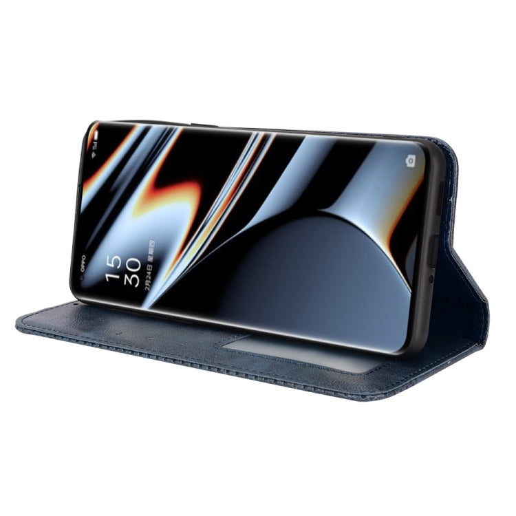 For OPPO Find X5 Pro Magnetic Buckle Retro Texture Leather Phone Case