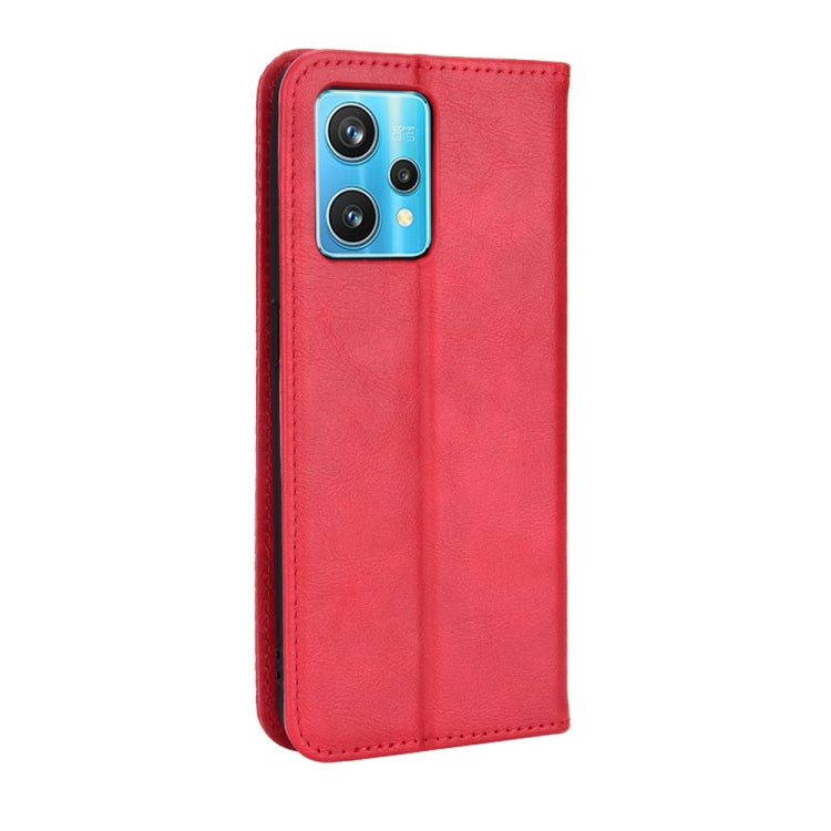 For OPPO Realme 9 Pro+ Magnetic Buckle Retro Texture Leather Phone Case