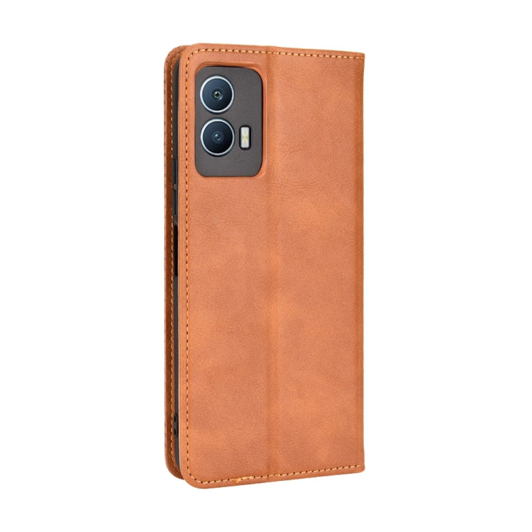 For vivo iQOO U5 5G Magnetic Buckle Retro Texture Leather Phone Case