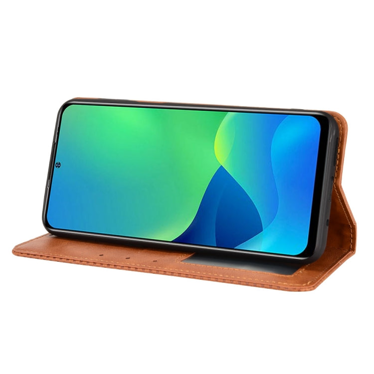 For Ulefone Note 13P Magnetic Buckle Retro Texture Leather Phone Case