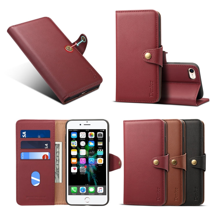 For iPhone 7 / 8 Denior V2 Luxury Car Cowhide Horizontal Flip Leather Case with Wallet