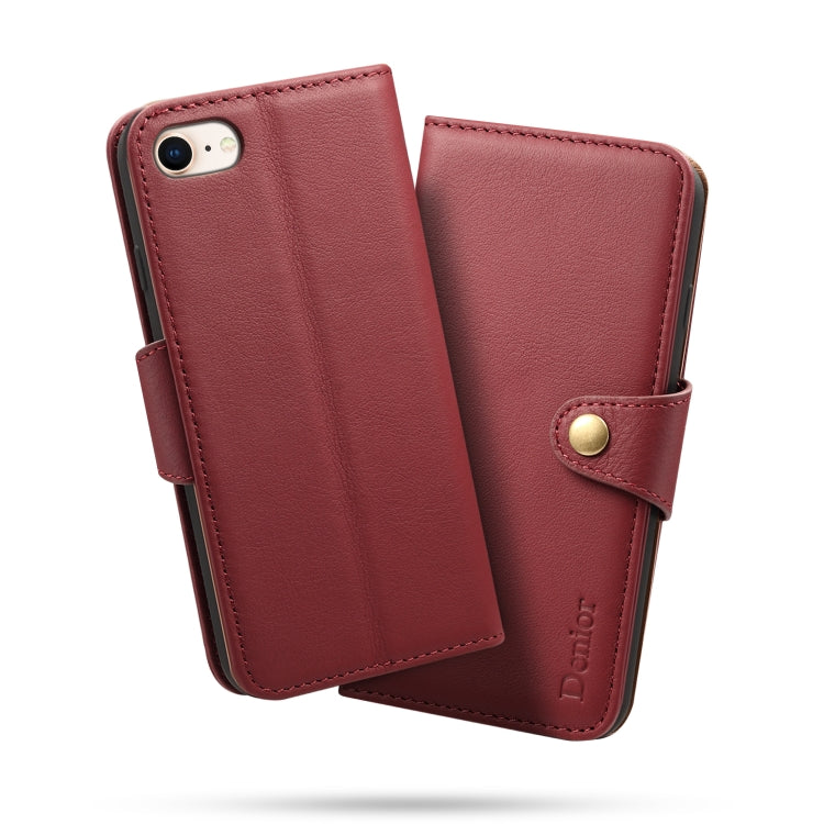 For iPhone 7 Plus / 8 Plus Denior V2 Luxury Car Cowhide Horizontal Flip Leather Case with Wallet