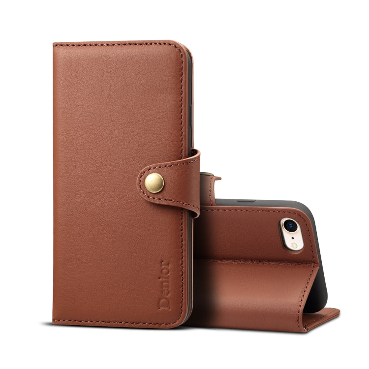 For iPhone 7 Plus / 8 Plus Denior V2 Luxury Car Cowhide Horizontal Flip Leather Case with Wallet