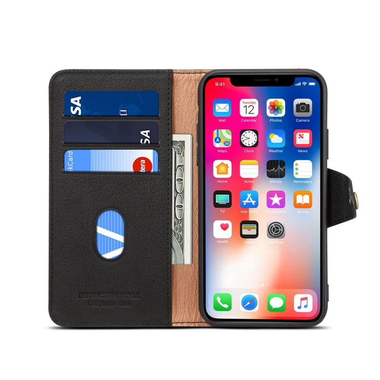 For iPhone X / XS Denior V2 Luxury Car Cowhide Horizontal Flip Leather Case with Wallet
