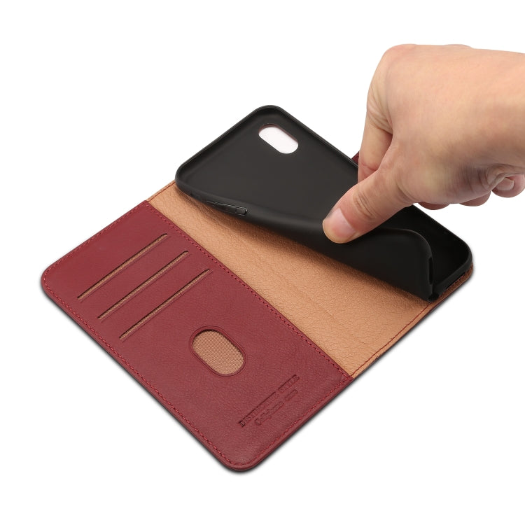 For iPhone XR Denior V2 Luxury Car Cowhide Horizontal Flip Leather Case with Wallet