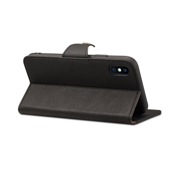 For iPhone XS Max Denior V2 Luxury Car Cowhide Horizontal Flip Leather Case with Wallet