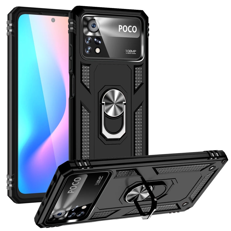 For Xiaomi Poco X4 Pro 5G Shockproof TPU + PC Phone Case with Holder