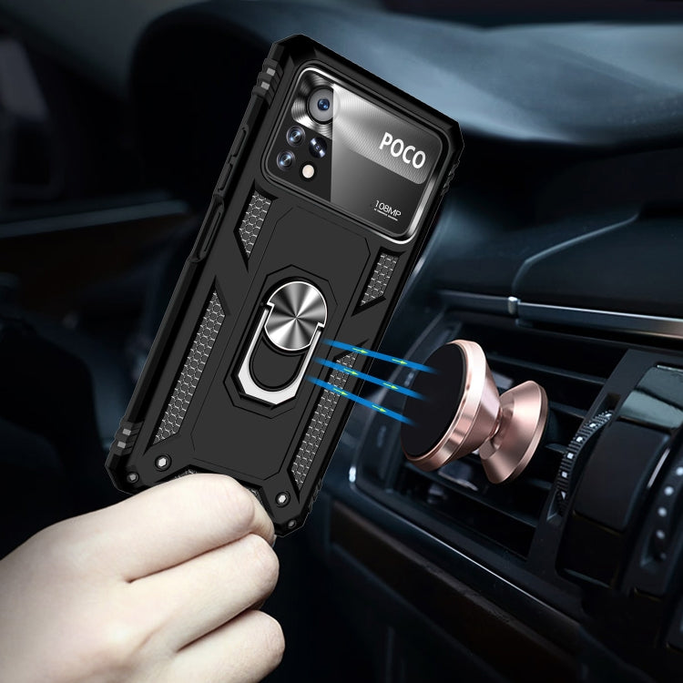 For Xiaomi Poco X4 Pro 5G Shockproof TPU + PC Phone Case with Holder