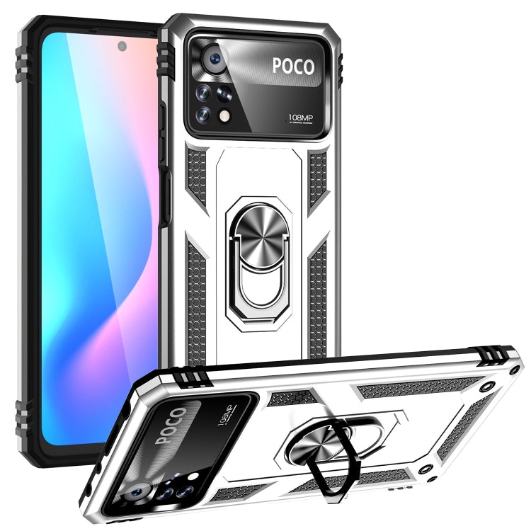 For Xiaomi Poco X4 Pro 5G Shockproof TPU + PC Phone Case with Holder