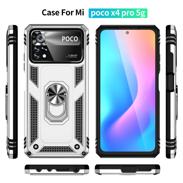 For Xiaomi Poco X4 Pro 5G Shockproof TPU + PC Phone Case with Holder