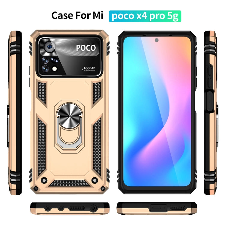 For Xiaomi Poco X4 Pro 5G Shockproof TPU + PC Phone Case with Holder