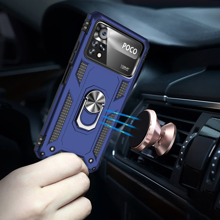 For Xiaomi Poco X4 Pro 5G Shockproof TPU + PC Phone Case with Holder