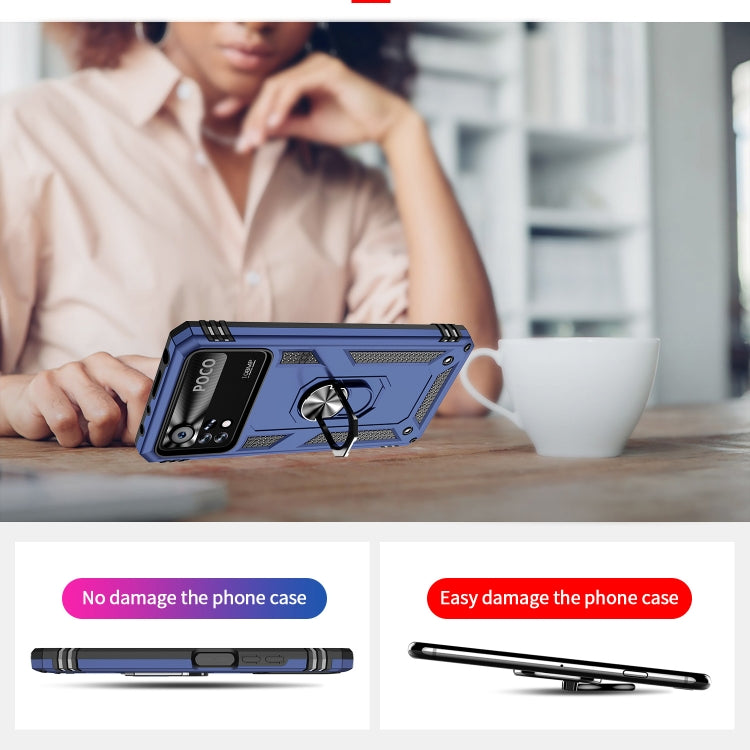 For Xiaomi Poco X4 Pro 5G Shockproof TPU + PC Phone Case with Holder