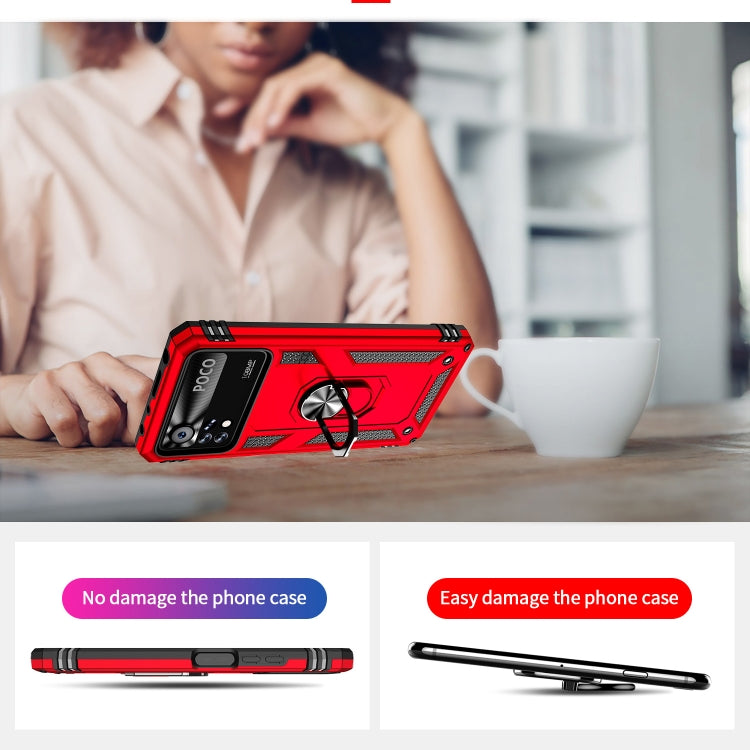 For Xiaomi Poco X4 Pro 5G Shockproof TPU + PC Phone Case with Holder