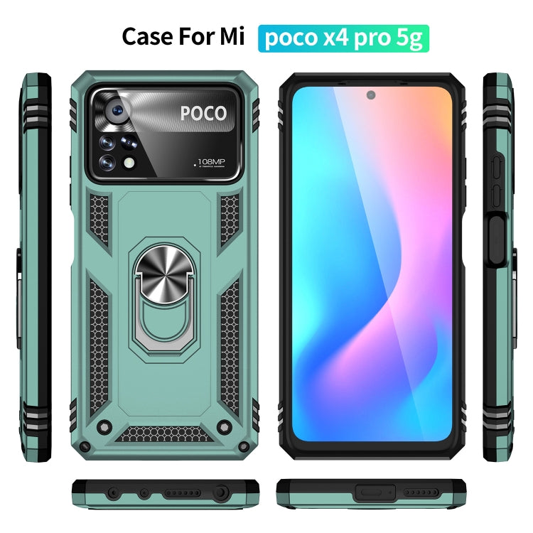 For Xiaomi Poco X4 Pro 5G Shockproof TPU + PC Phone Case with Holder
