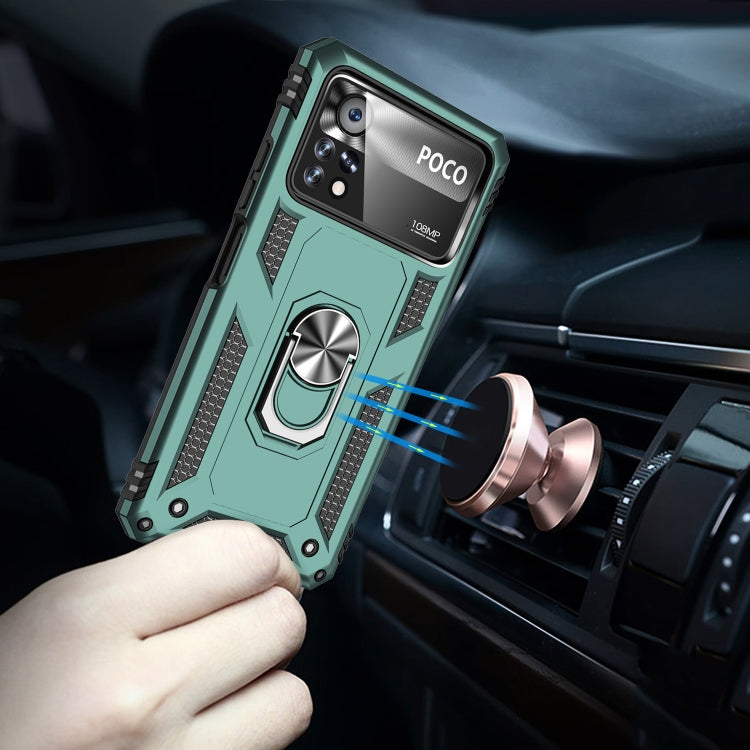 For Xiaomi Poco X4 Pro 5G Shockproof TPU + PC Phone Case with Holder