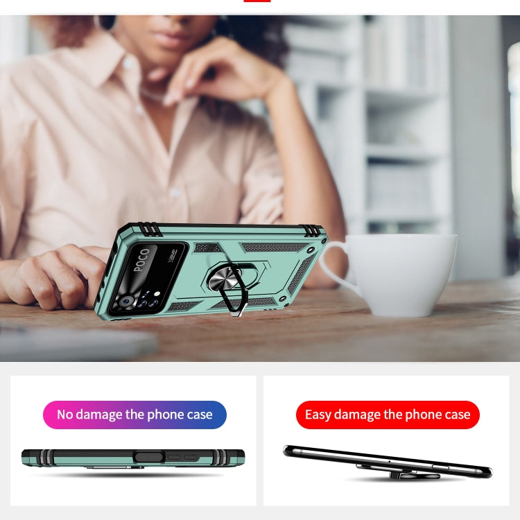 For Xiaomi Poco X4 Pro 5G Shockproof TPU + PC Phone Case with Holder