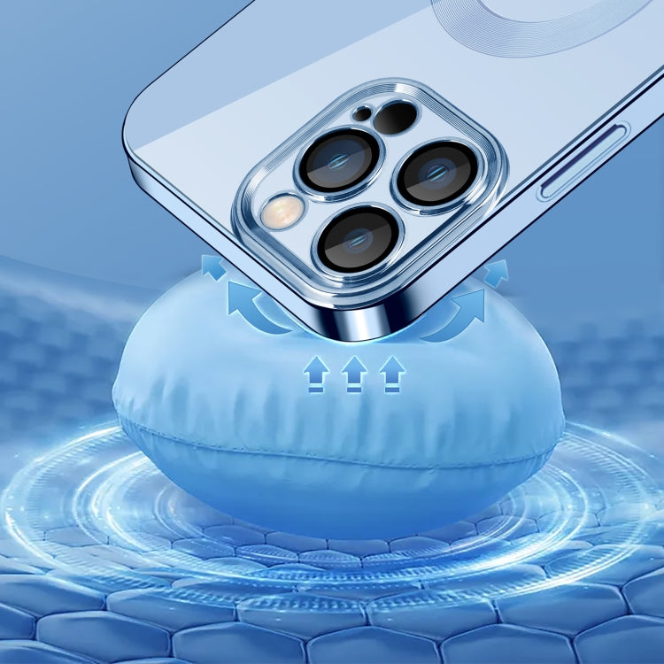 For iPhone 12 Pro Max 9D Electroplated Edge Lens Film Clear PC + TPU Shockproof Case