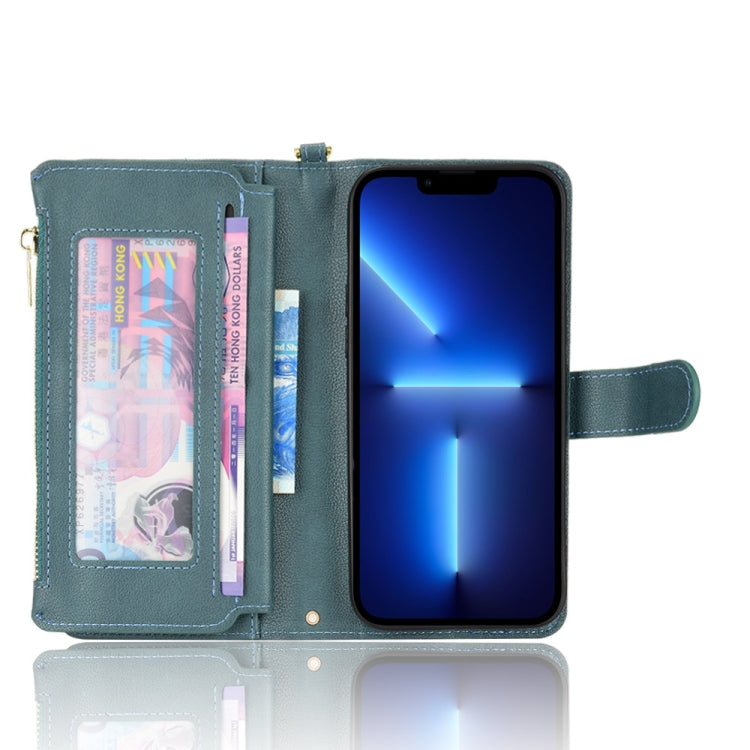 For iPhone 13 Pro Max Litchi Texture Zipper Leather Phone Case