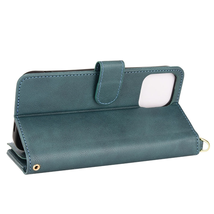 For iPhone 13 Pro Max Litchi Texture Zipper Leather Phone Case