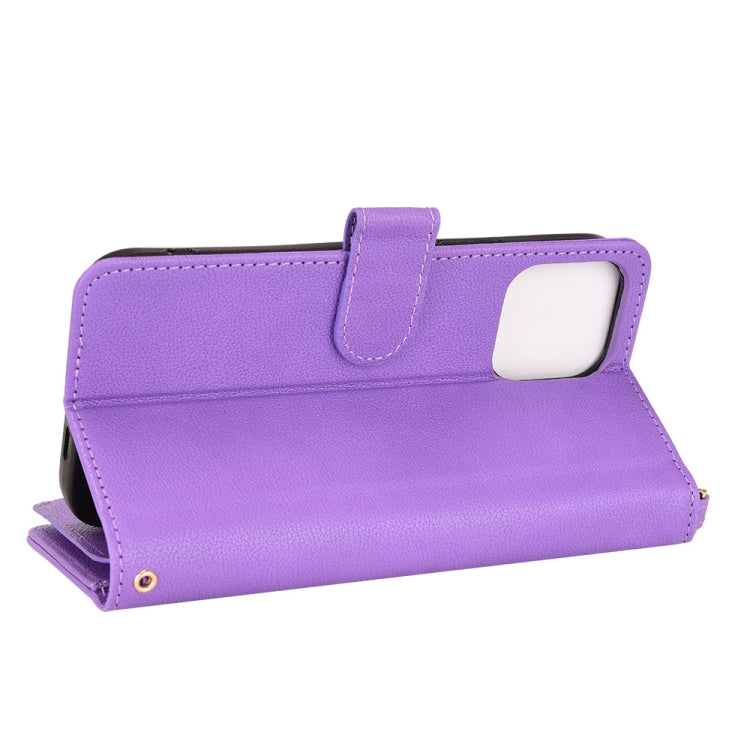 For iPhone 13 Pro Max Litchi Texture Zipper Leather Phone Case