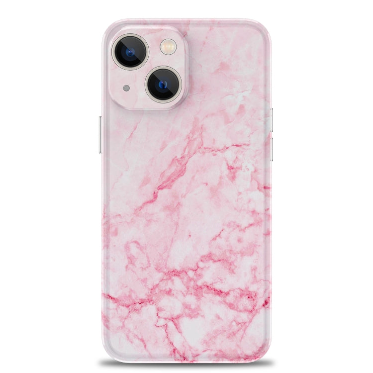 For iPhone 13 Glossy Marble Stripe Straight Edge Case