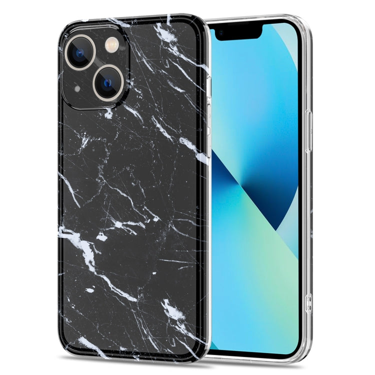 For iPhone 13 Glossy Marble Stripe Straight Edge Case