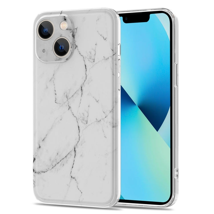 For iPhone 13 Glossy Marble Stripe Straight Edge Case