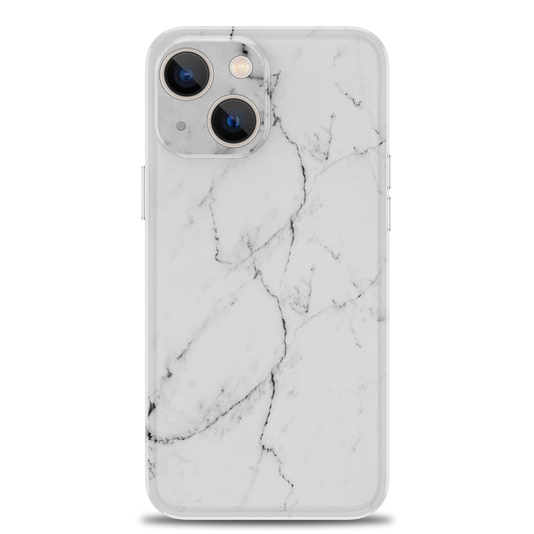 For iPhone 13 Glossy Marble Stripe Straight Edge Case