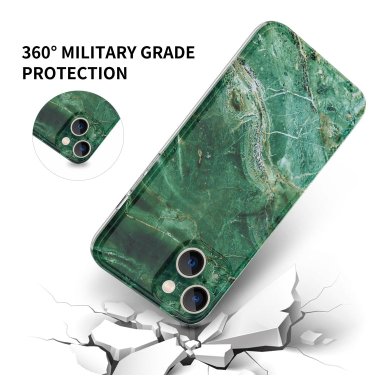 For iPhone 13 Glossy Marble Stripe Straight Edge Case