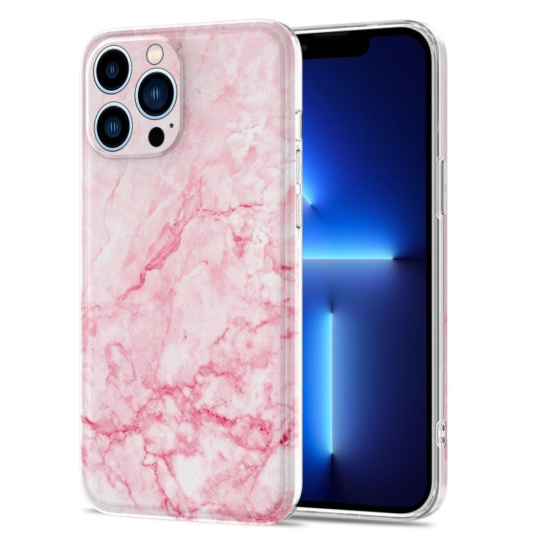 For iPhone 13 Pro Glossy Marble Stripe Straight Edge Case